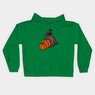 Cute Kittens - Pumpkin Field Kids Hoodie